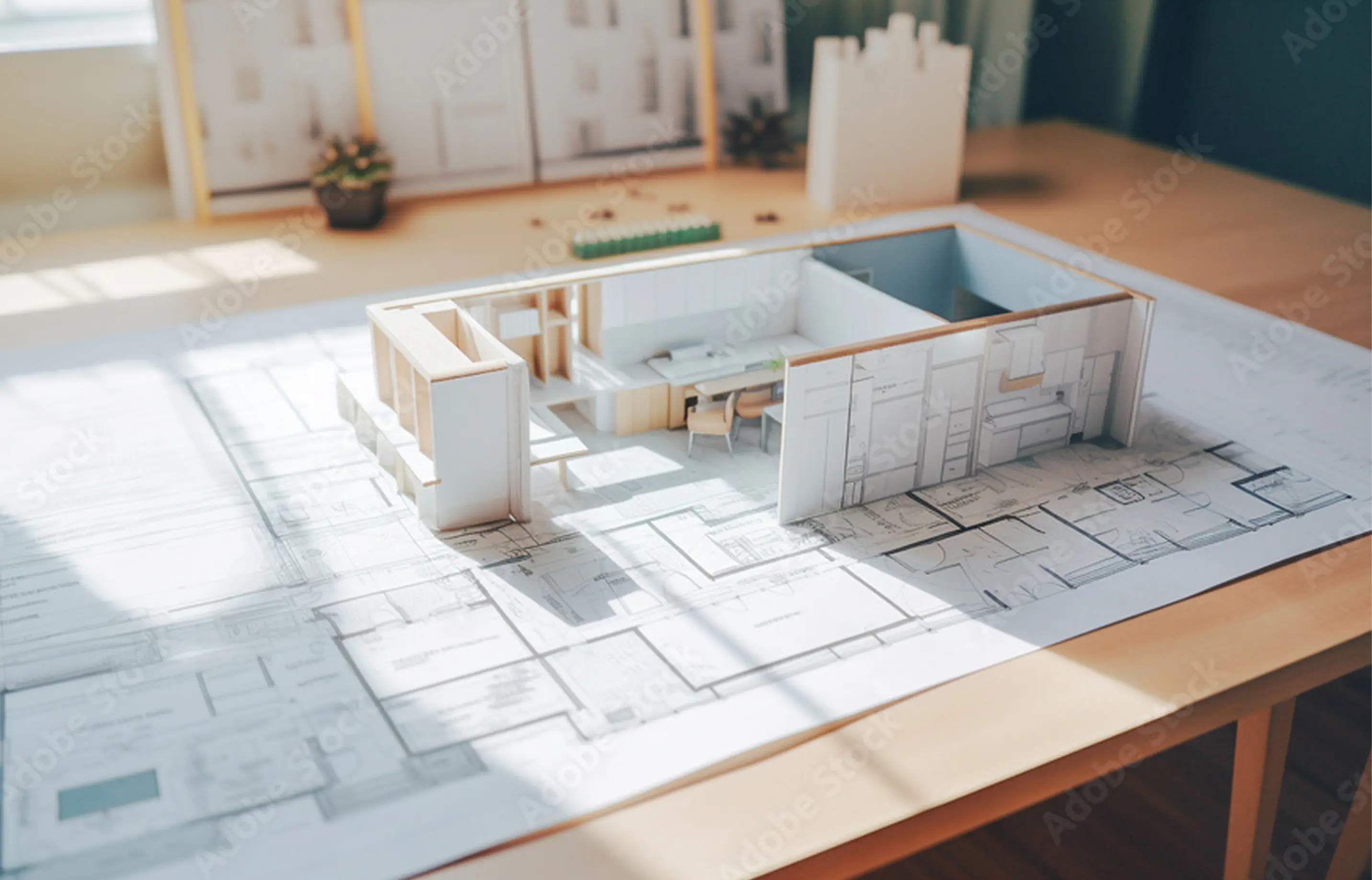 図面をもとに建物を確認する