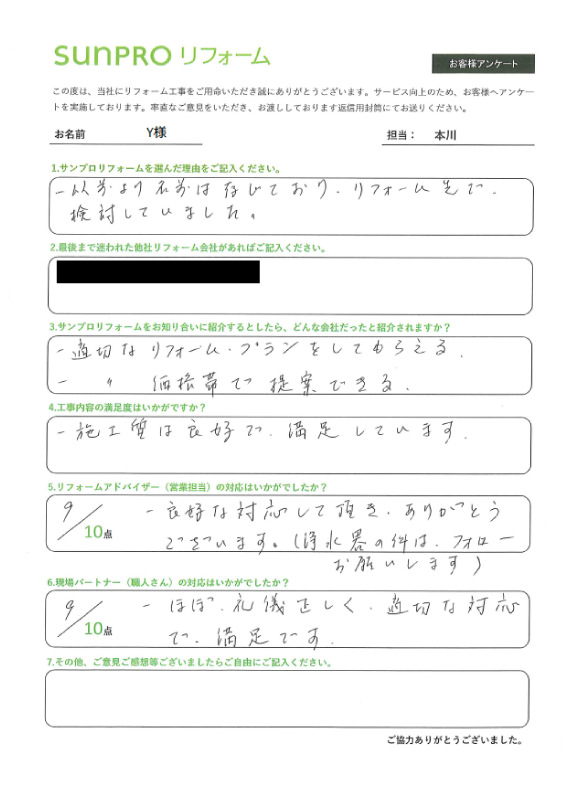 【安曇野市】Y様　キッチン交換